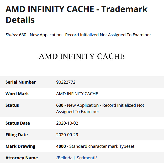 AMD so registrovalo ochrannou známku Infinity Cache
