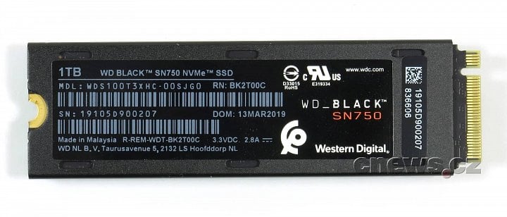 WD Black SN750 1TB rear