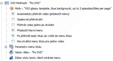 <p>V možnostech dvd lze nastavit jeho chování i styl menu</p>