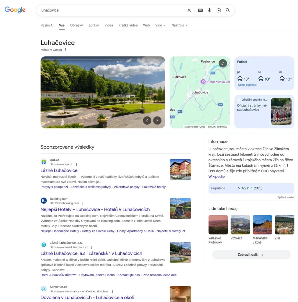 Google výsledky vyhledávání