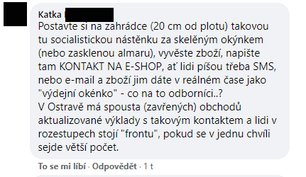 Podnikatelka na Facebooku řeší prodej výrobků před svým domem