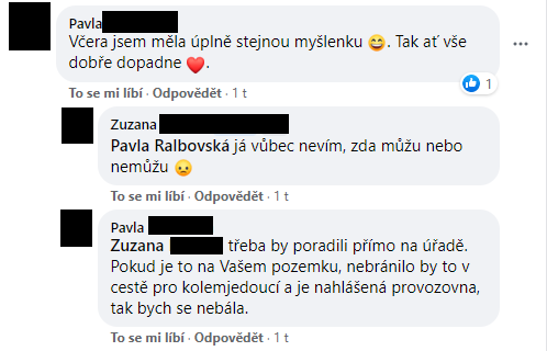 Podnikatelka na Facebooku řeší prodej výrobků před svým domem