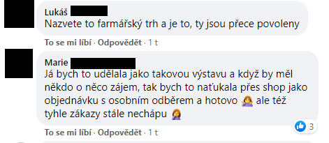 Podnikatelka na Facebooku řeší prodej výrobků před svým domem