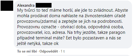 Podnikatelka na Facebooku řeší prodej výrobků před svým domem