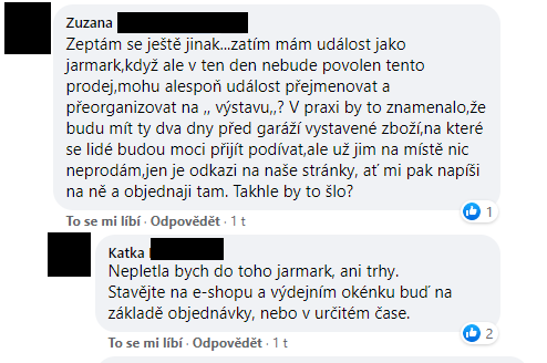 Podnikatelka na Facebooku řeší prodej výrobků před svým domem