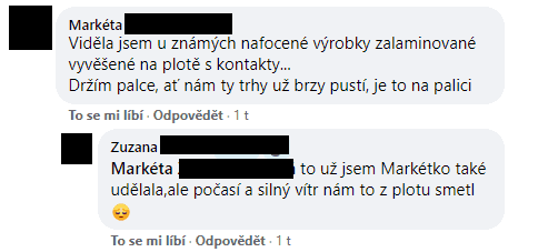 Podnikatelka na Facebooku řeší prodej výrobků před svým domem