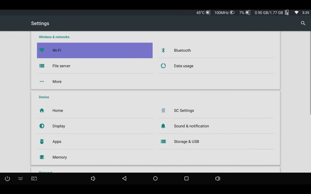 Uživatelské menu – verze s Custom Rom Superceleron