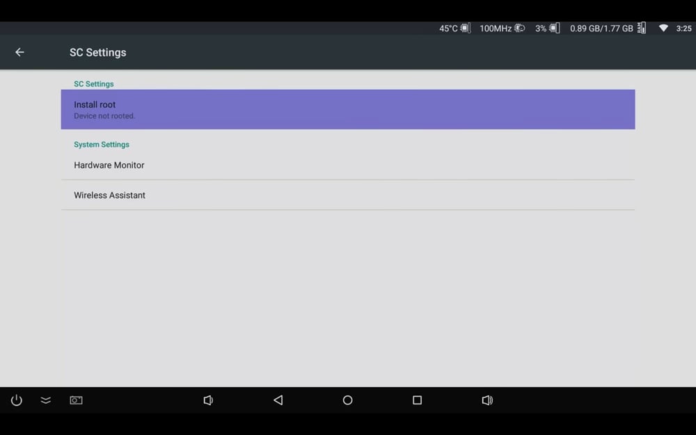 Uživatelské menu – verze s Custom Rom Superceleron