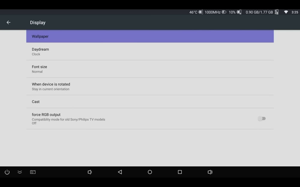 Uživatelské menu – verze s Custom Rom Superceleron