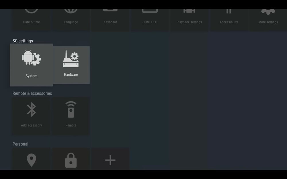 Uživatelské menu – verze s Custom Rom Superceleron