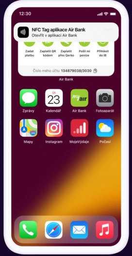 Air Bank – bezhotovostní platba Cvak