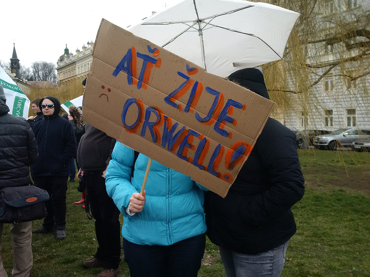 Demonstrace za svobodný internet v Praze 20.2.2016