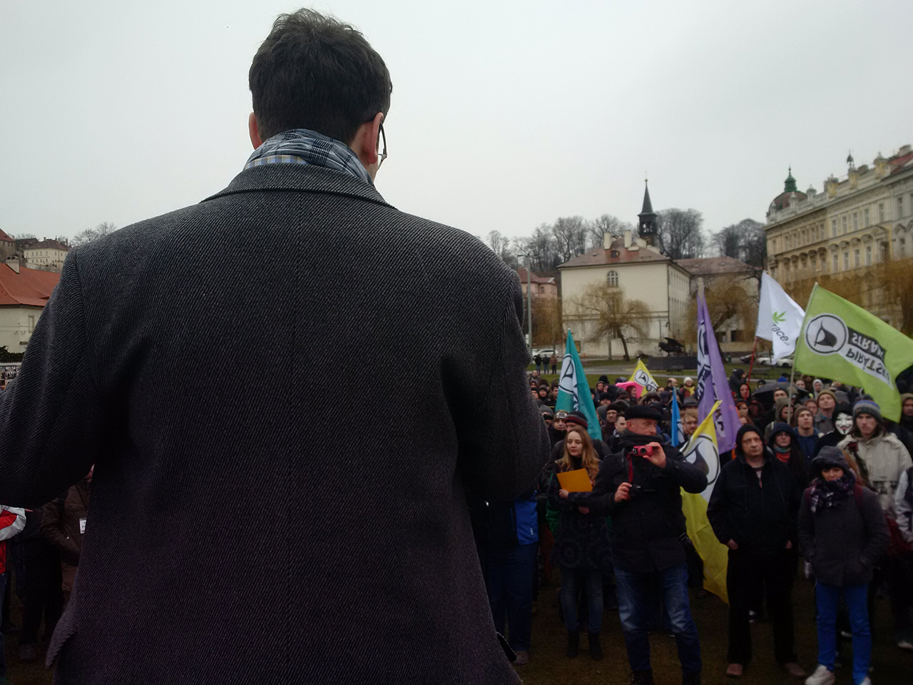 Demonstrace za svobodný internet v Praze 20.2.2016