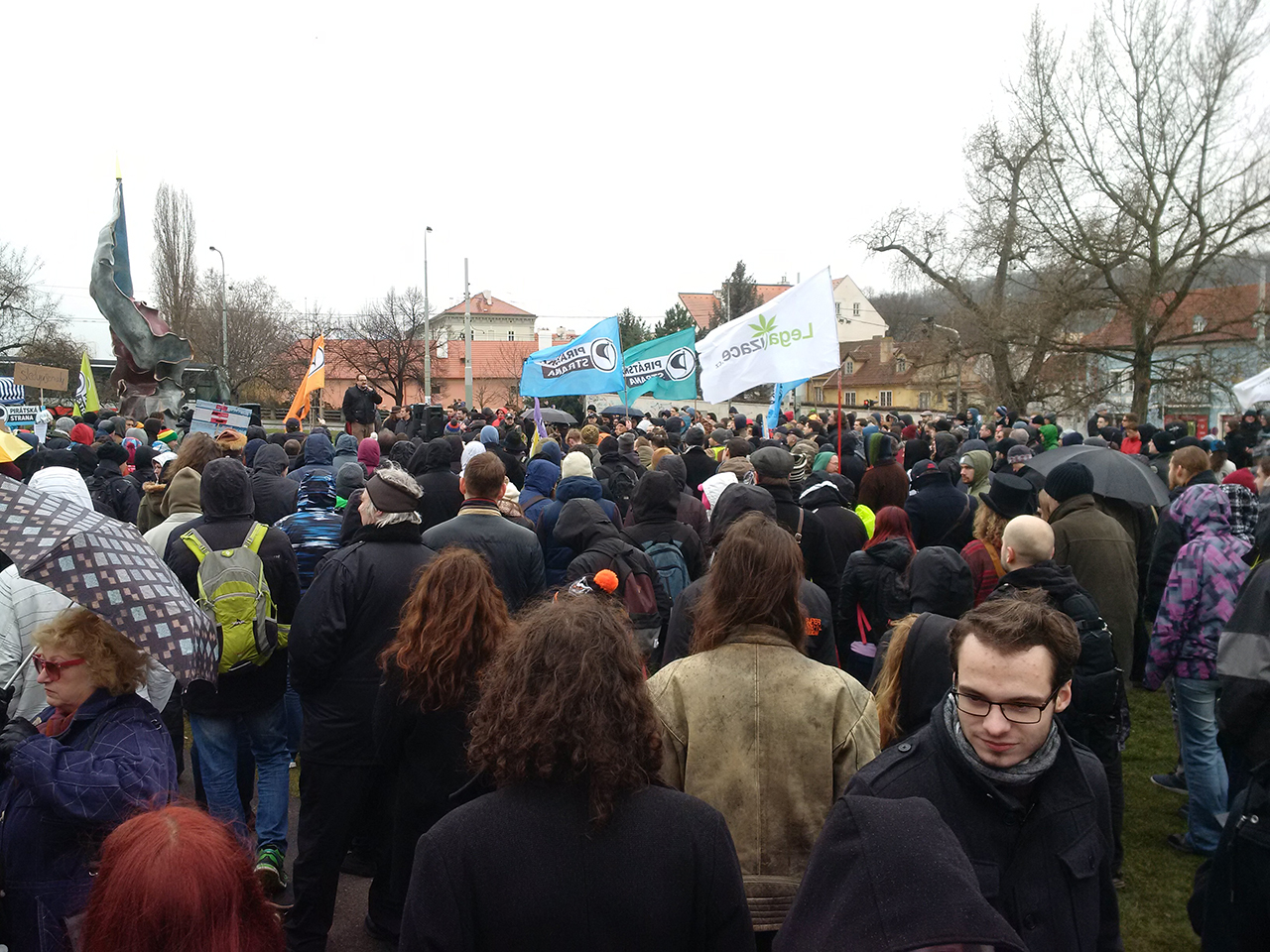 Demonstrace za svobodný internet v Praze 20.2.2016