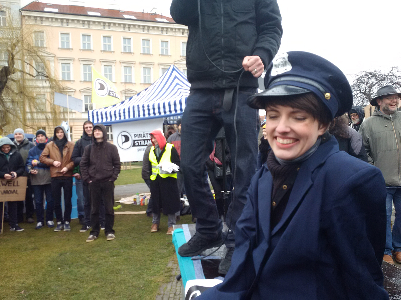 Demonstrace za svobodný internet v Praze 20.2.2016