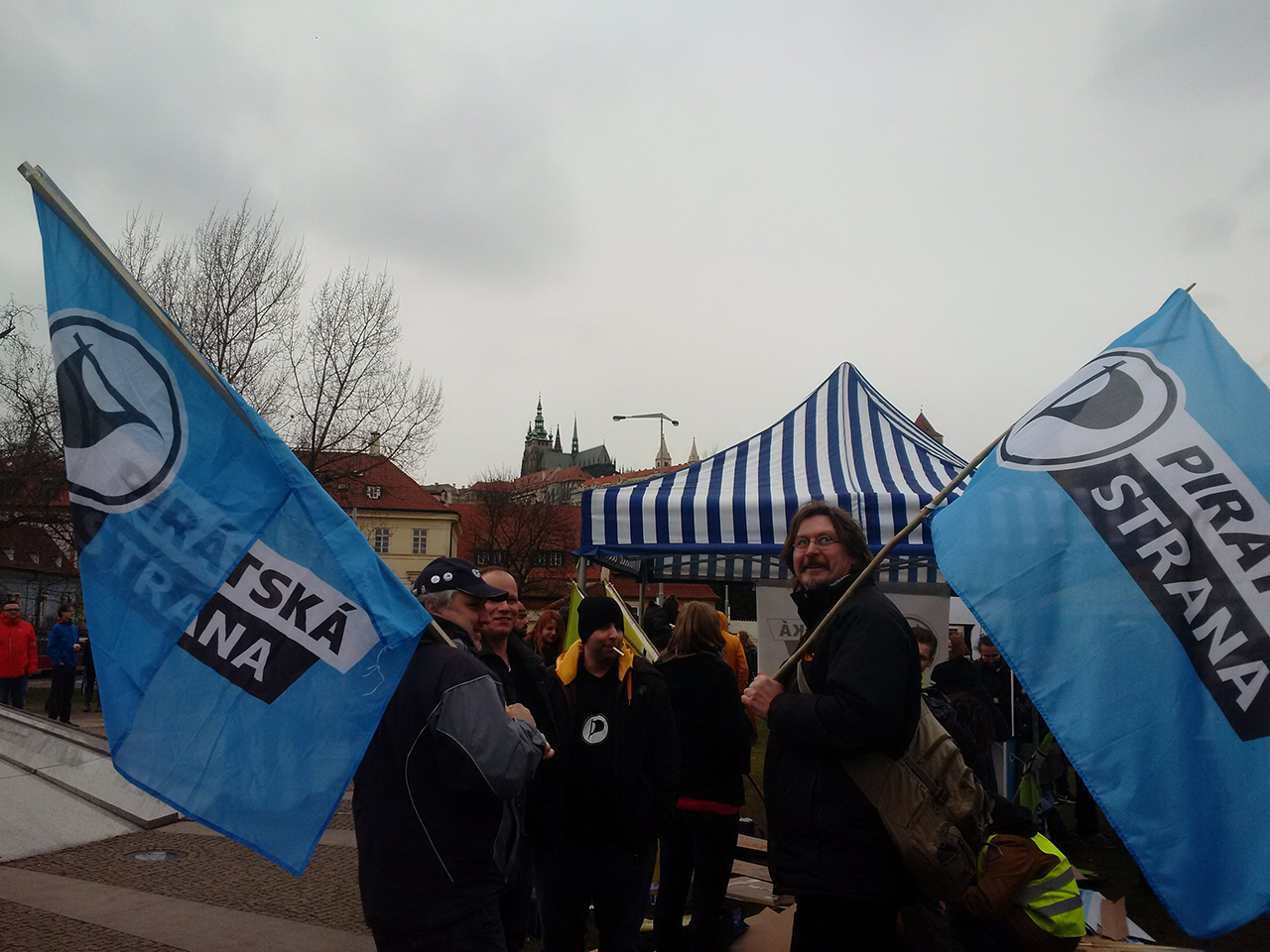 Demonstrace za svobodný internet v Praze 20.2.2016