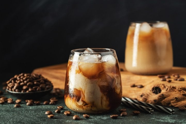 Ledové Latté s ledem a mlékem