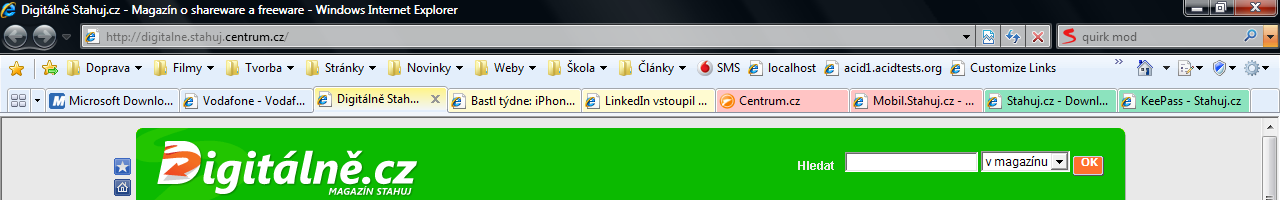 Jednotlivé skupiny jsou barevně odlišeny