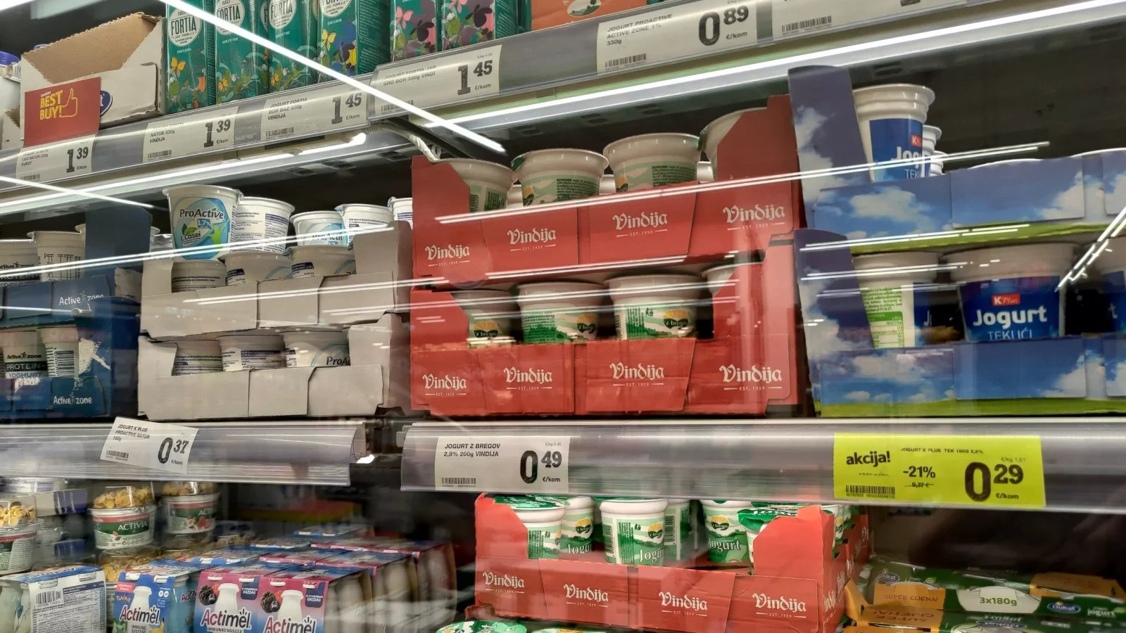 Ceny potravin v Chorvatsku. Konzum, město Krk na ostrově Krk. (9. 6. 2024)