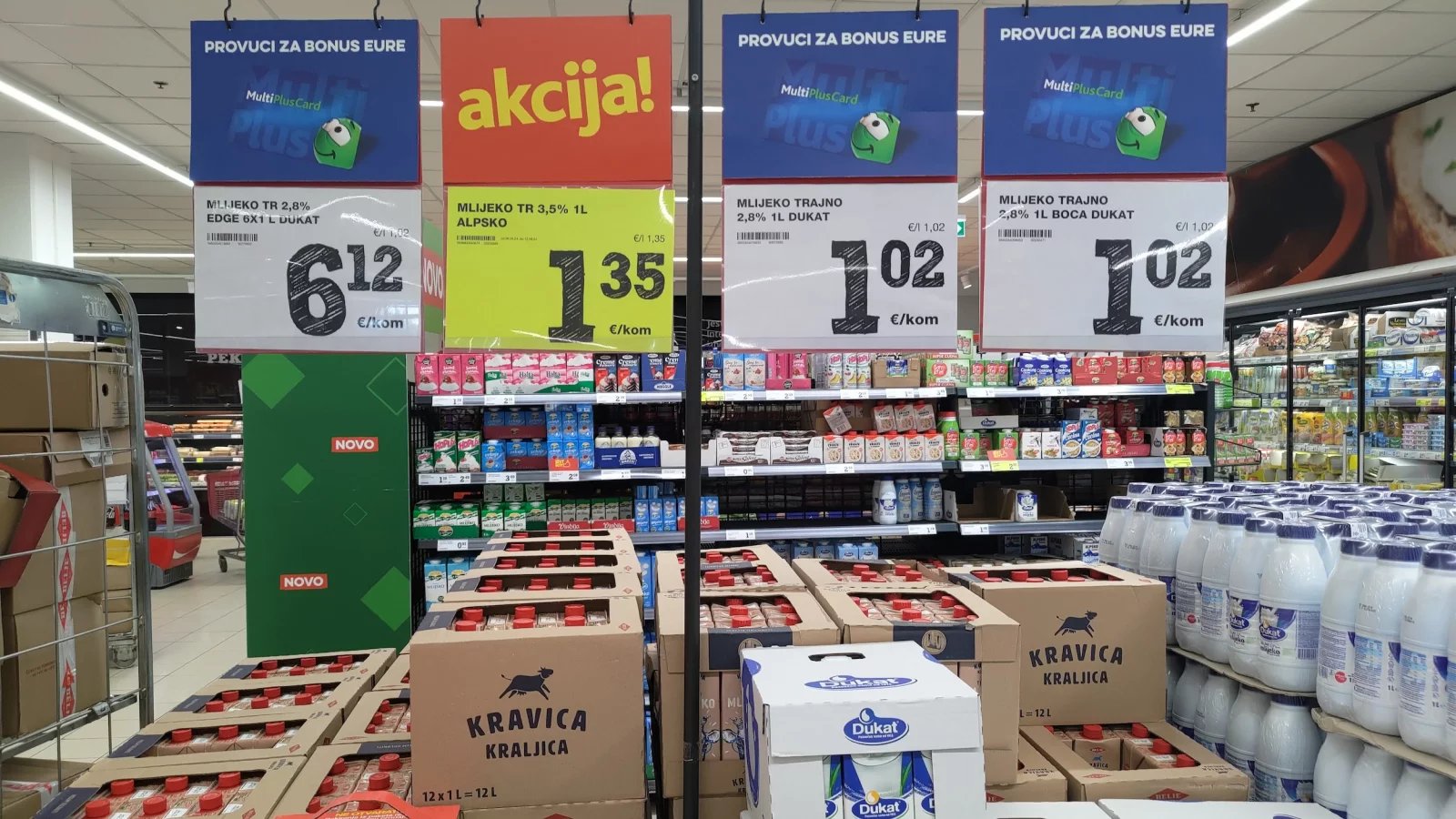 Ceny potravin v Chorvatsku. Konzum, město Krk na ostrově Krk. (9. 6. 2024)