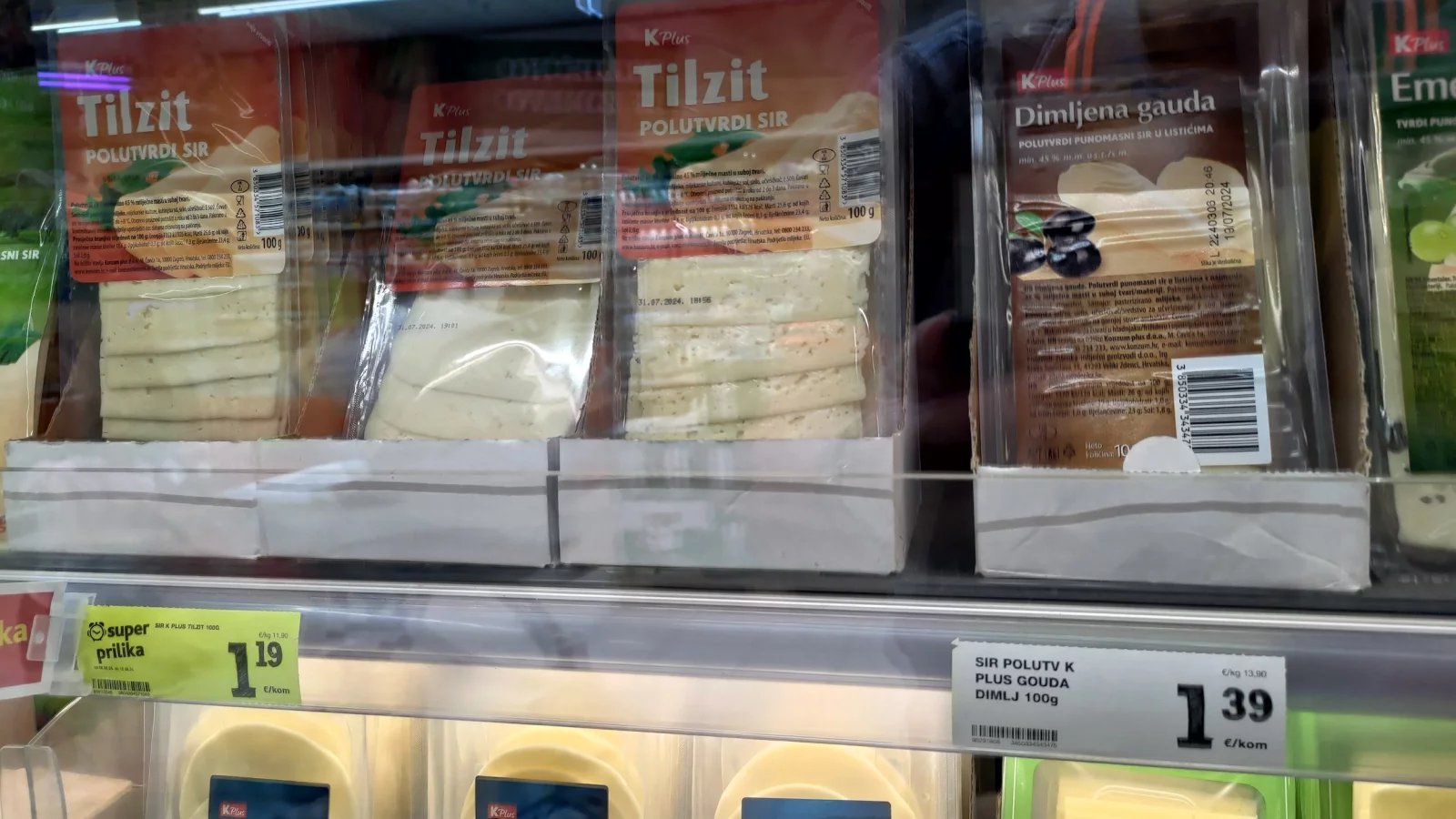 Ceny potravin v Chorvatsku. Konzum, město Krk na ostrově Krk. (9. 6. 2024)