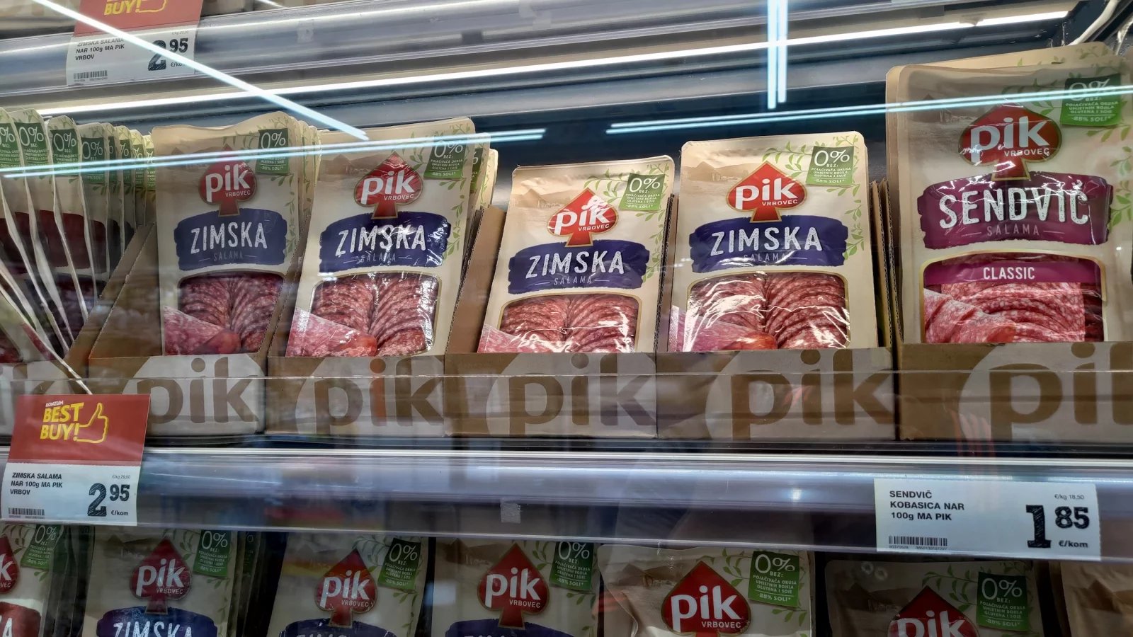 Ceny potravin v Chorvatsku. Konzum, město Krk na ostrově Krk. (9. 6. 2024)