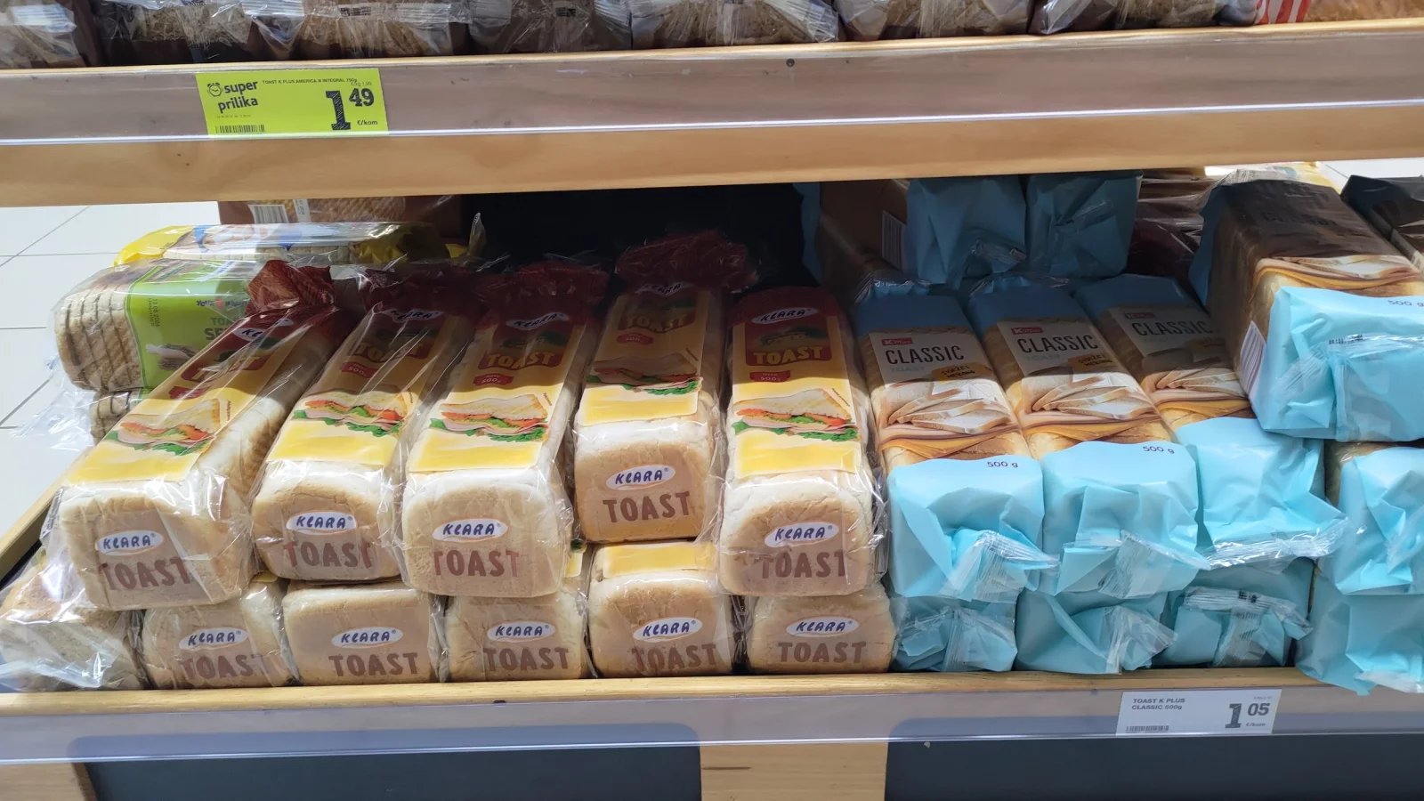 Ceny potravin v Chorvatsku. Konzum, město Krk na ostrově Krk. (9. 6. 2024)