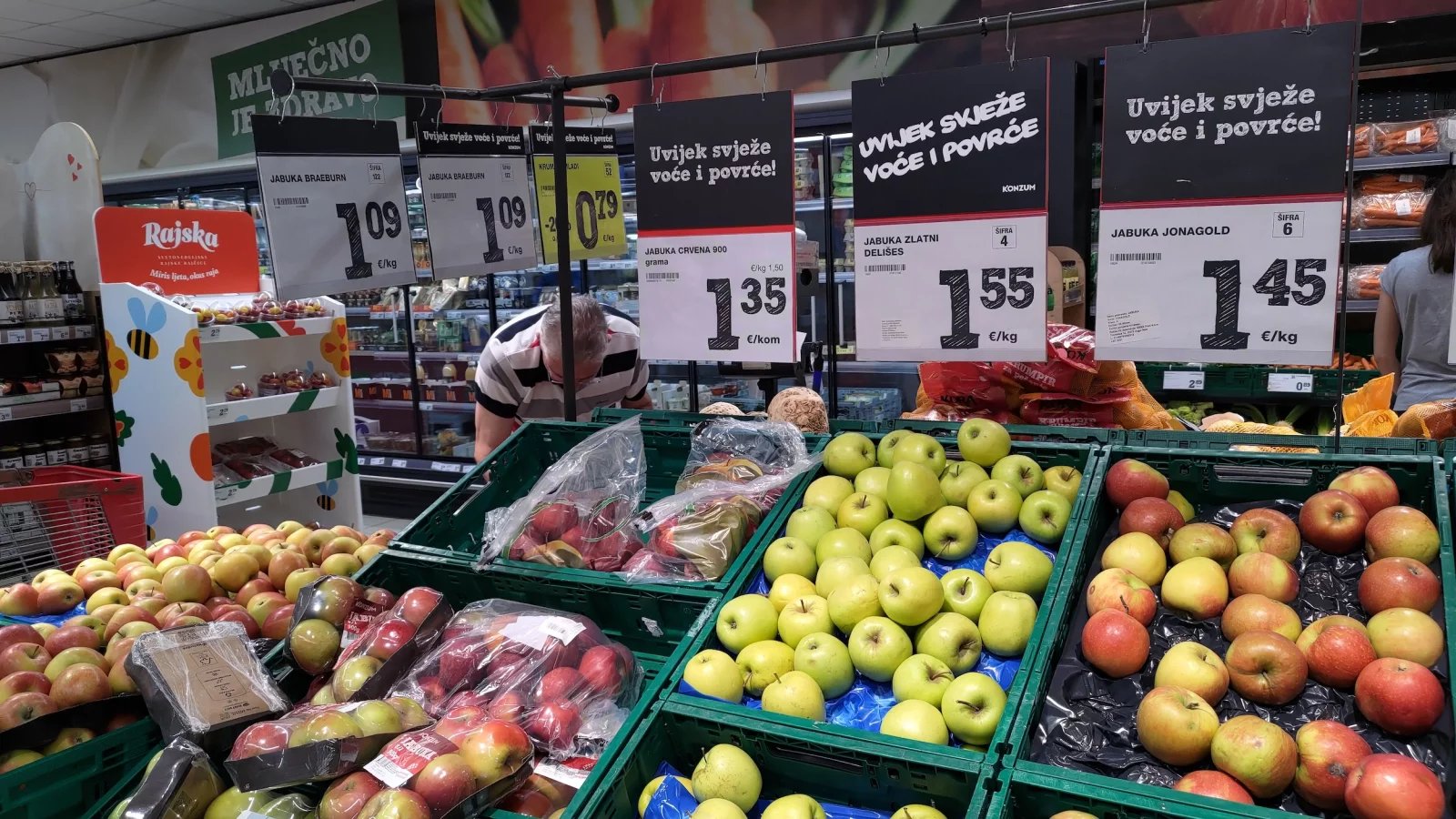 Ceny potravin v Chorvatsku. Konzum, město Krk na ostrově Krk. (9. 6. 2024)