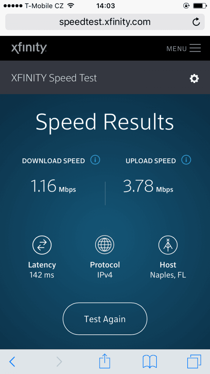 Rychlost Wi-Fi internetu asi dva metry od chytré lampy