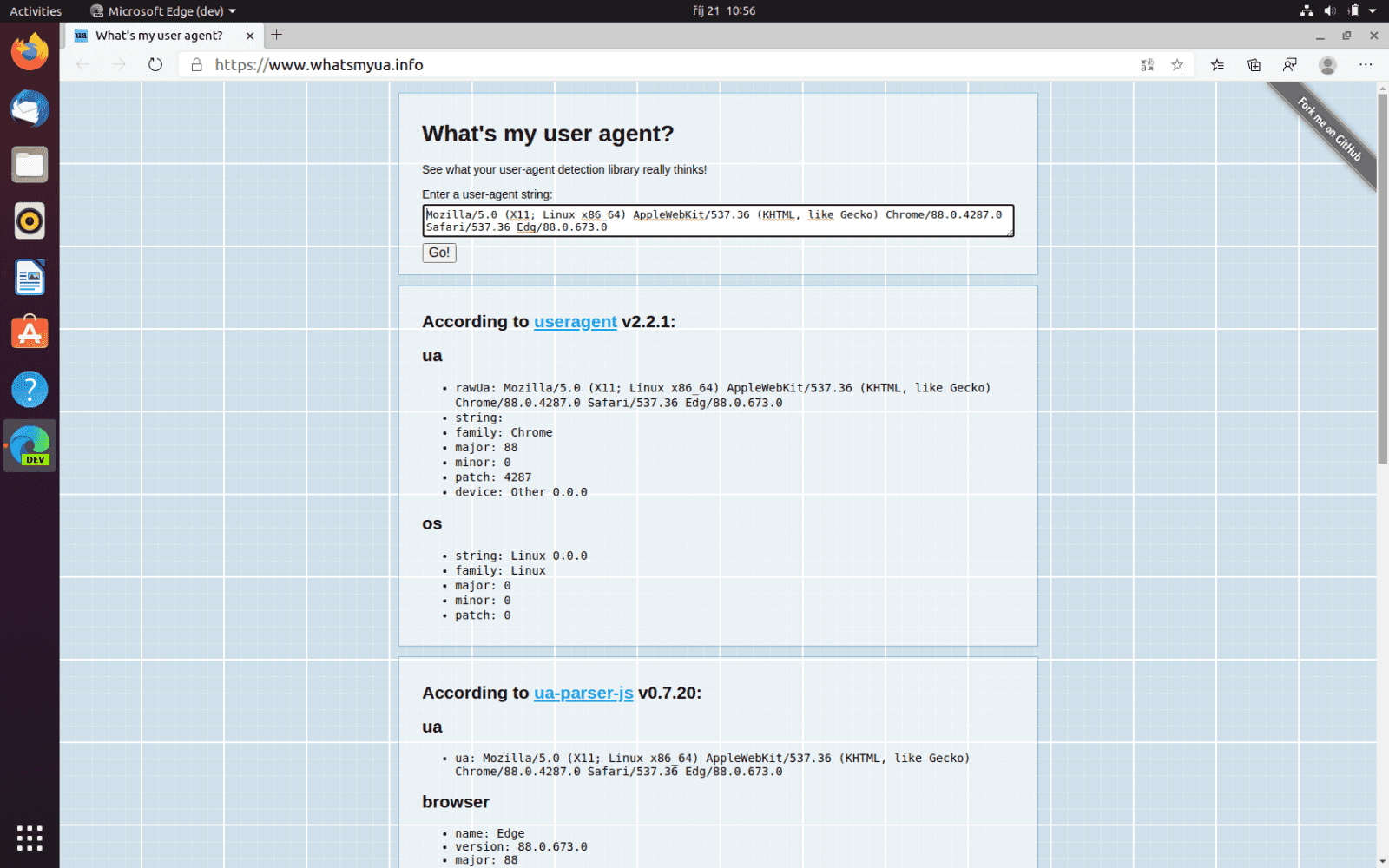 Microsoft Edge preview v Ubuntu