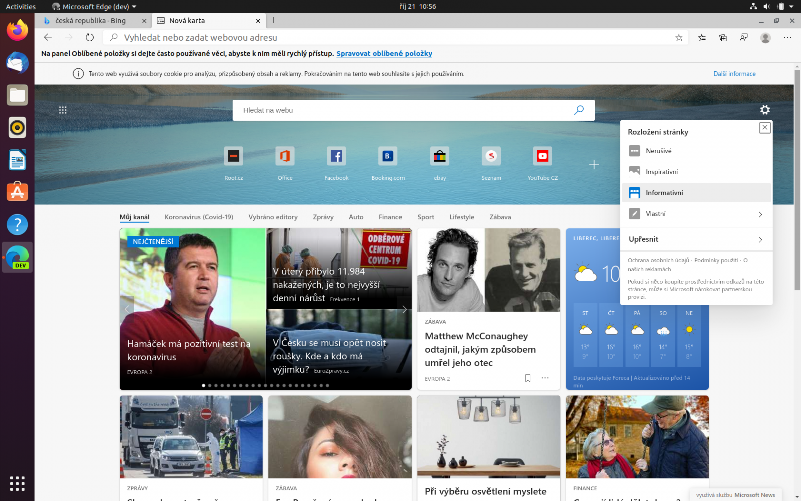 Microsoft Edge preview v Ubuntu
