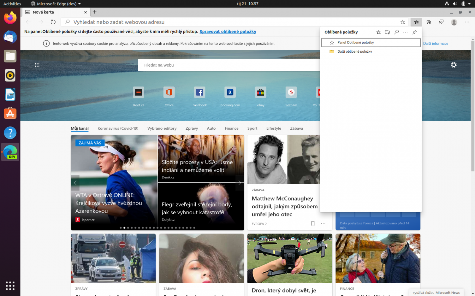 Microsoft Edge preview v Ubuntu
