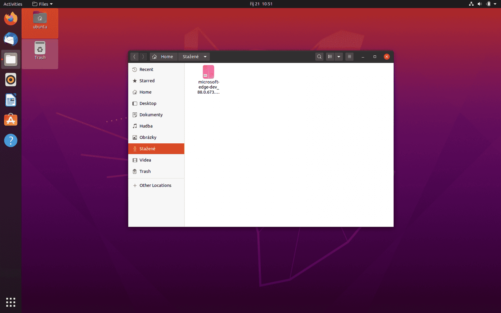 Microsoft Edge preview v Ubuntu