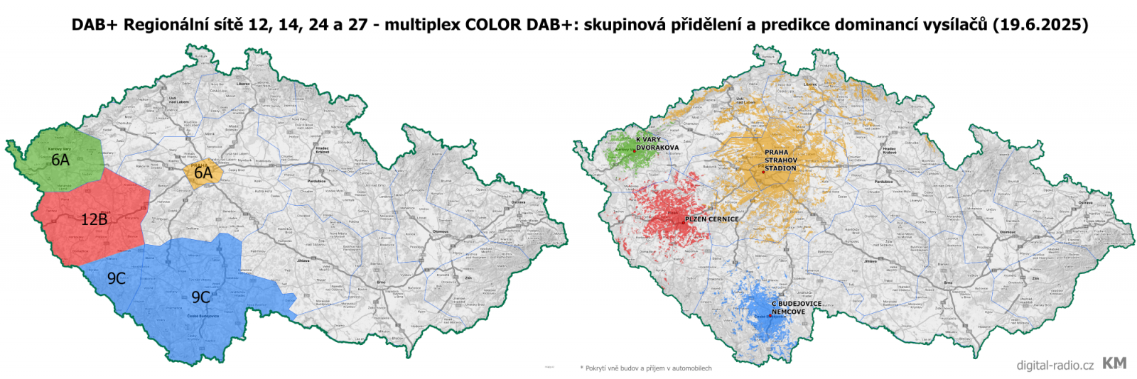 Vysílací síť COLOR DAB+
