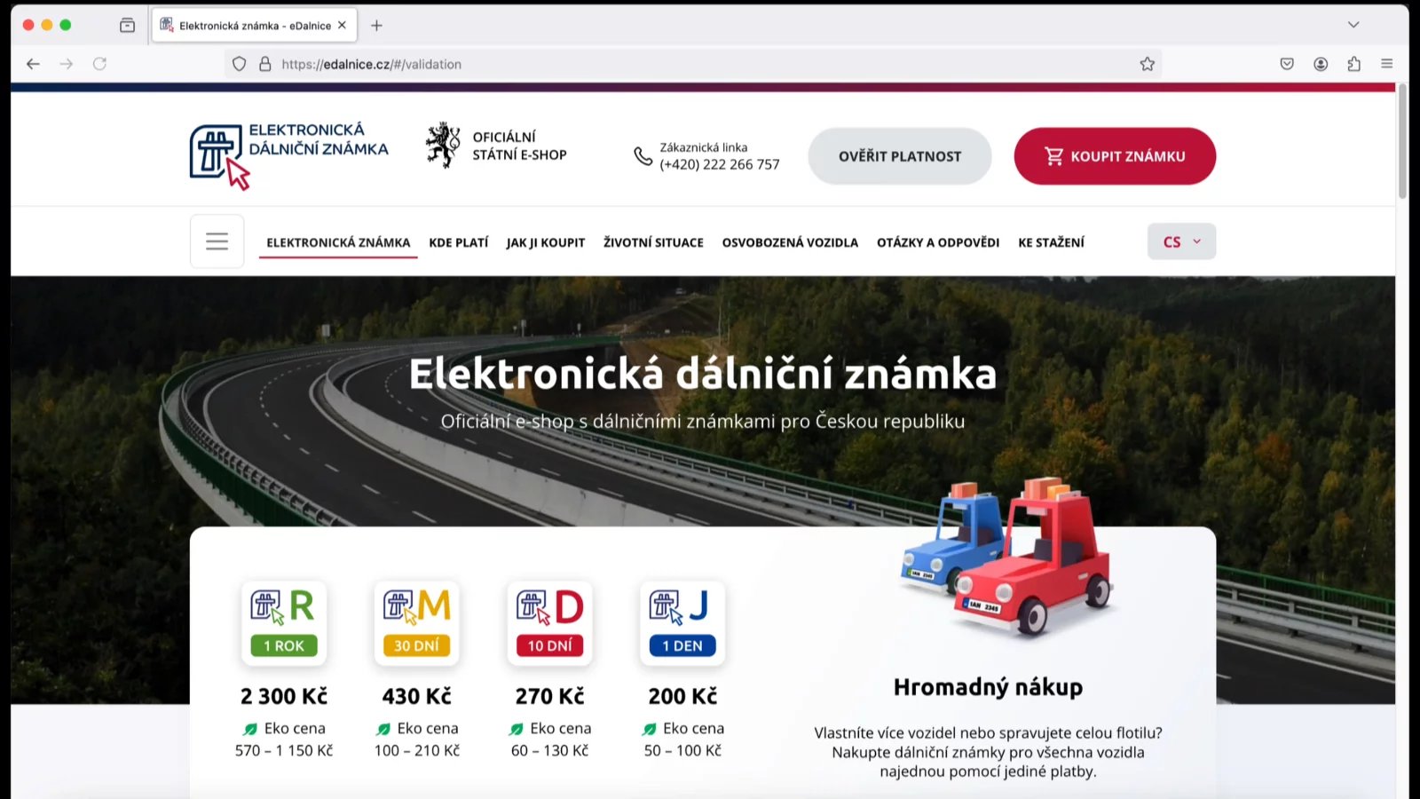 Na stránce najdete dvě tlačítka Koupit známku.