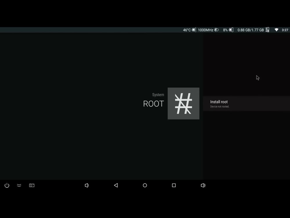 Instalace a odinstalace root access, reboot přístroje