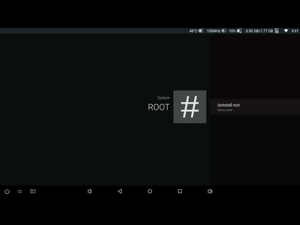 Instalace a odinstalace root access, reboot přístroje