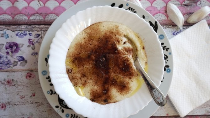 krupicová kaše s kakaem