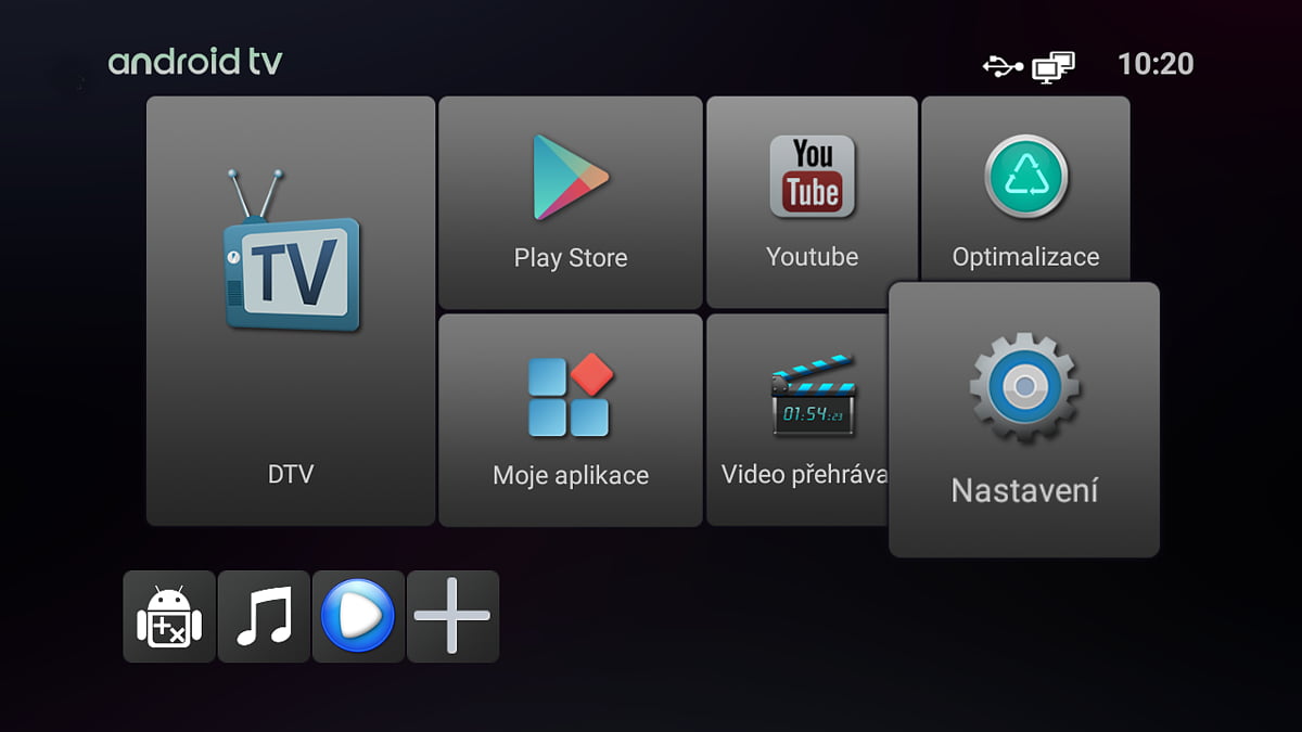 Uživatelské rozhraní a aplikace Tesla TEH-500 DVB-T2