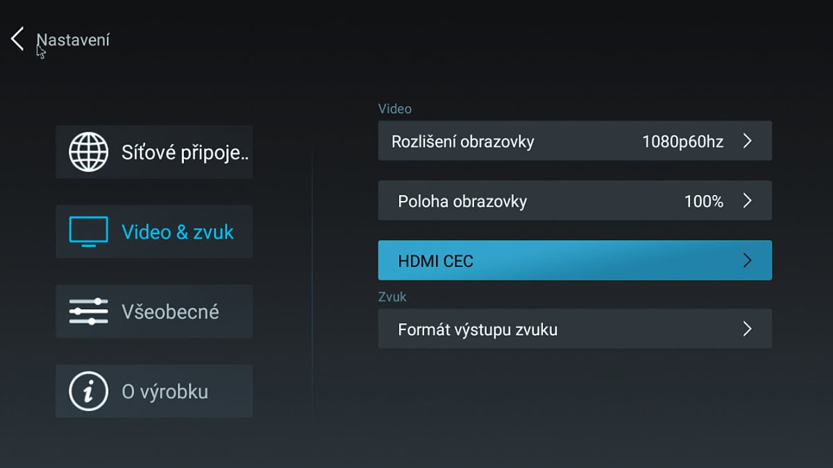 Uživatelské rozhraní a aplikace Tesla TEH-500 DVB-T2
