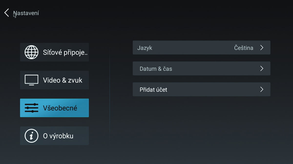 Uživatelské rozhraní a aplikace Tesla TEH-500 DVB-T2