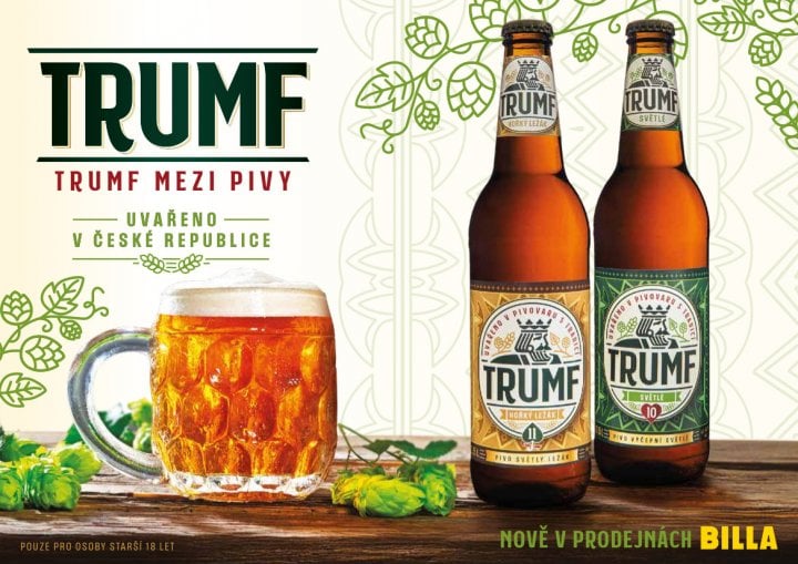 Nová privátní piva značky Trumf koupíte v Bille