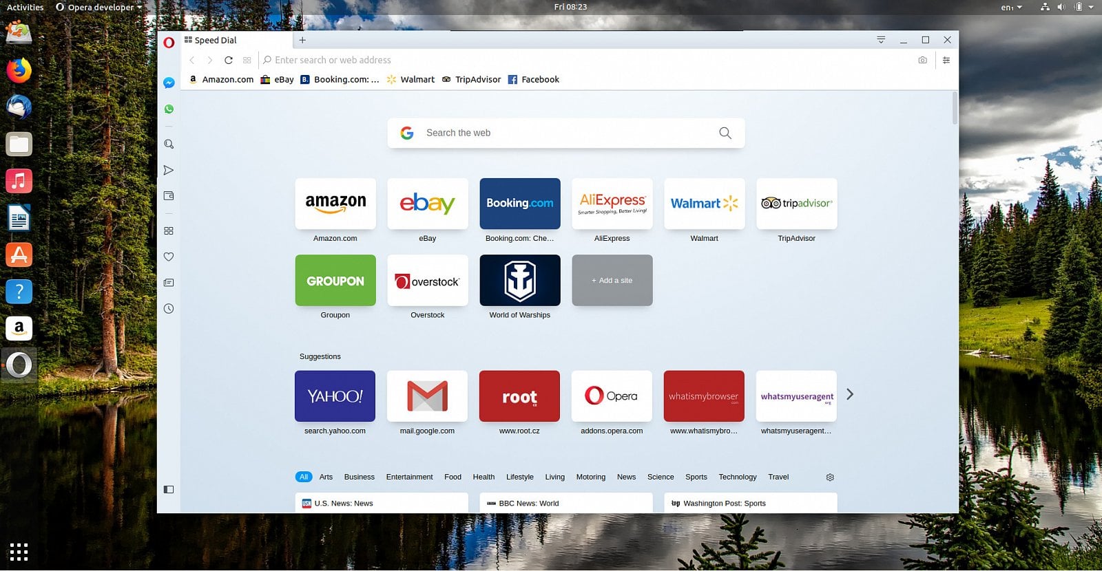 Startovací obrazovka ve světlém designu včetně světlého pozadí.