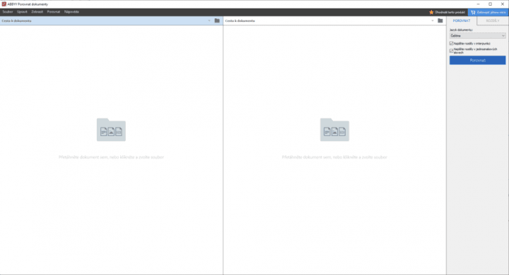 Aplikace ABBYY Porovnat dokumenty