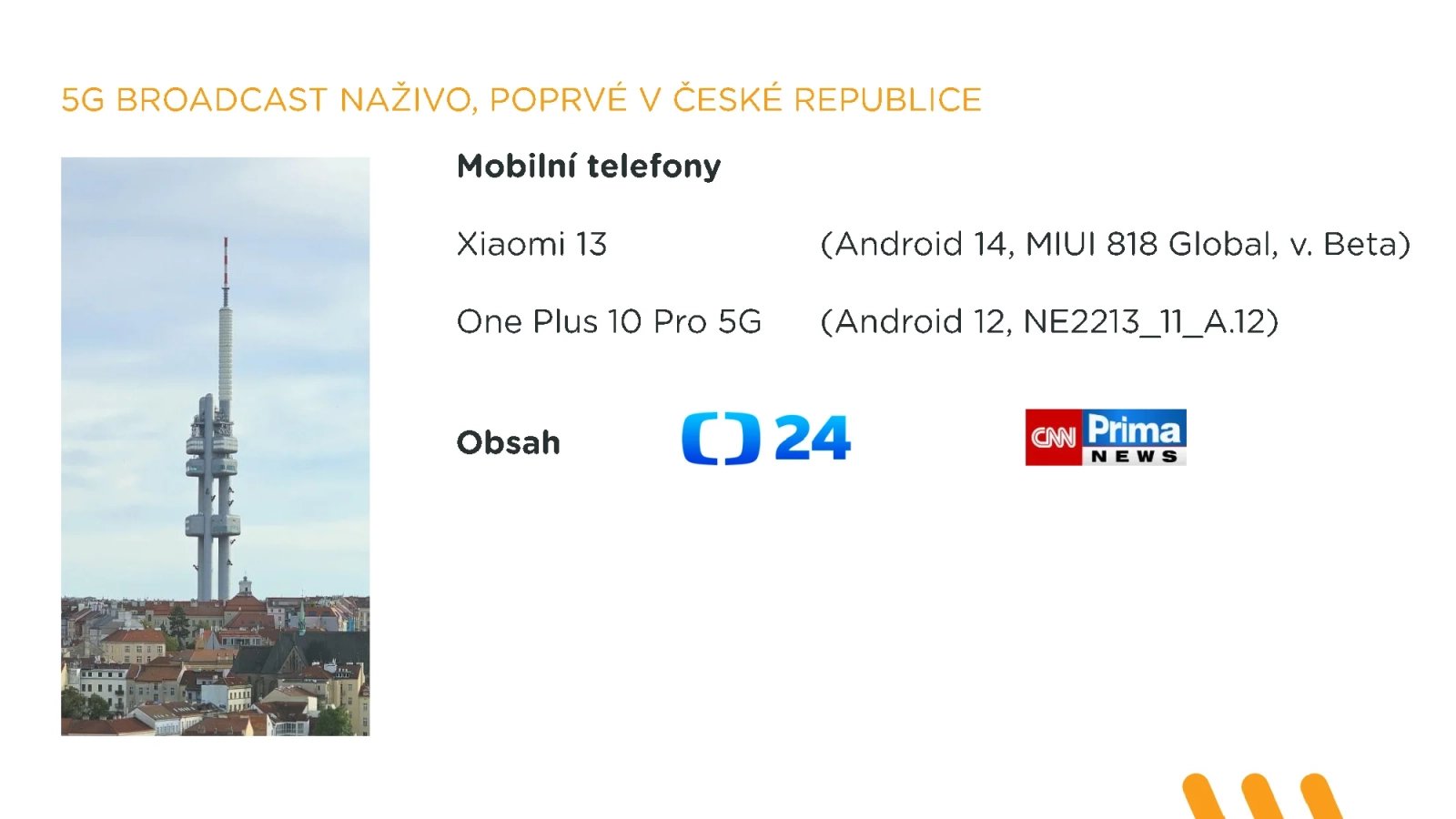 Technologie 5G Broadcast (televizní vysílání pro mobily)