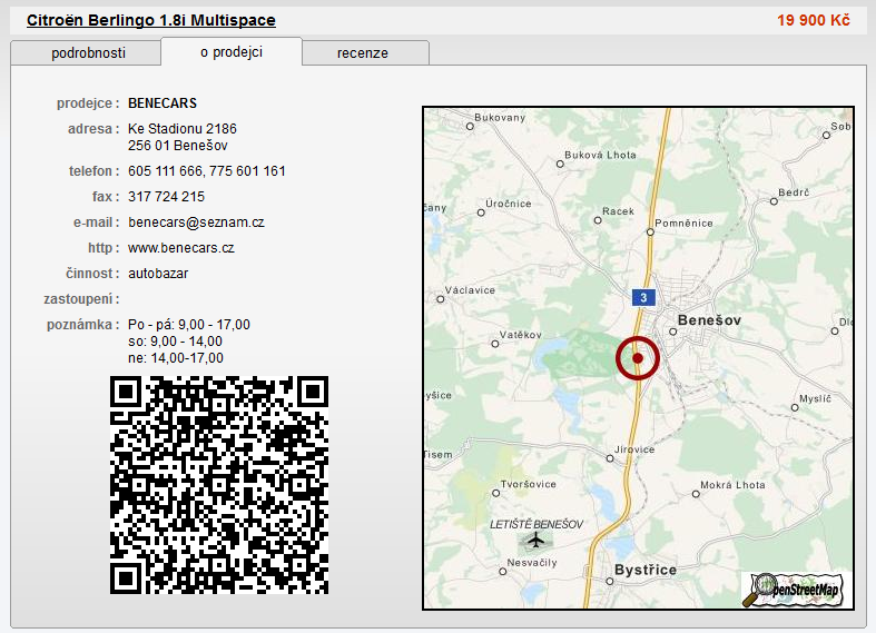 Citroen Berlingo, Tipcars.cz, inzerentem je Autobazar Benecars, kilometry stočeny