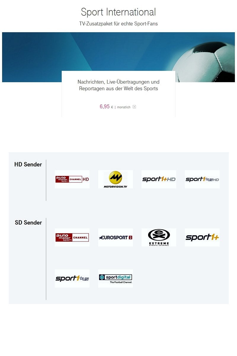 EntertainTV - další programové balíčky