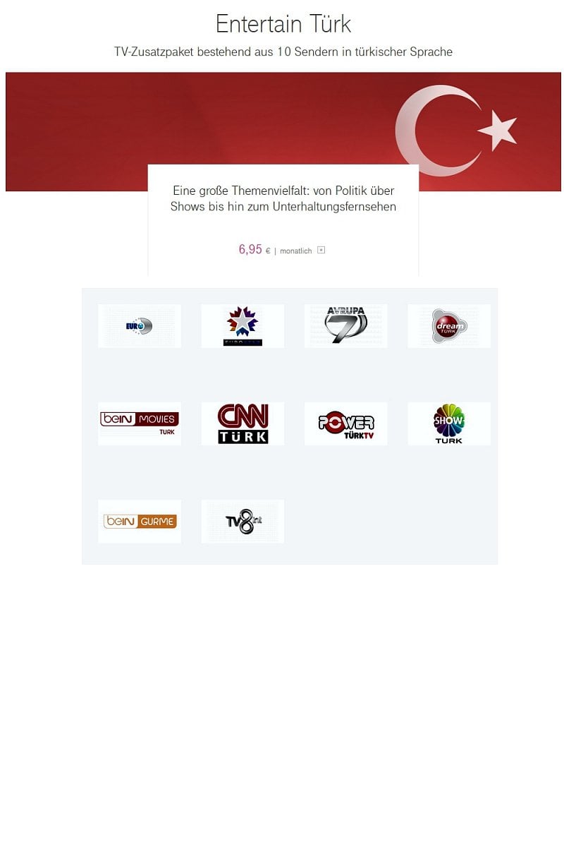 EntertainTV - další programové balíčky