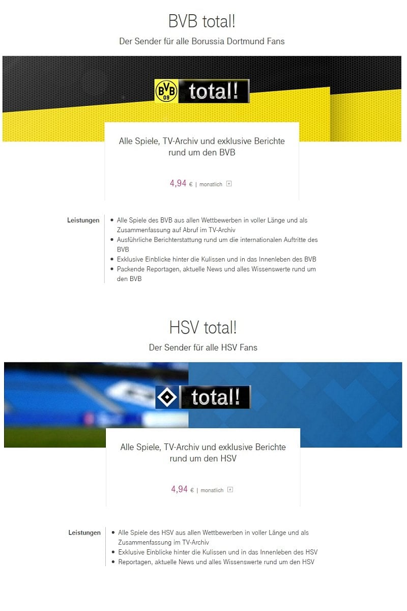 EntertainTV - další programové balíčky