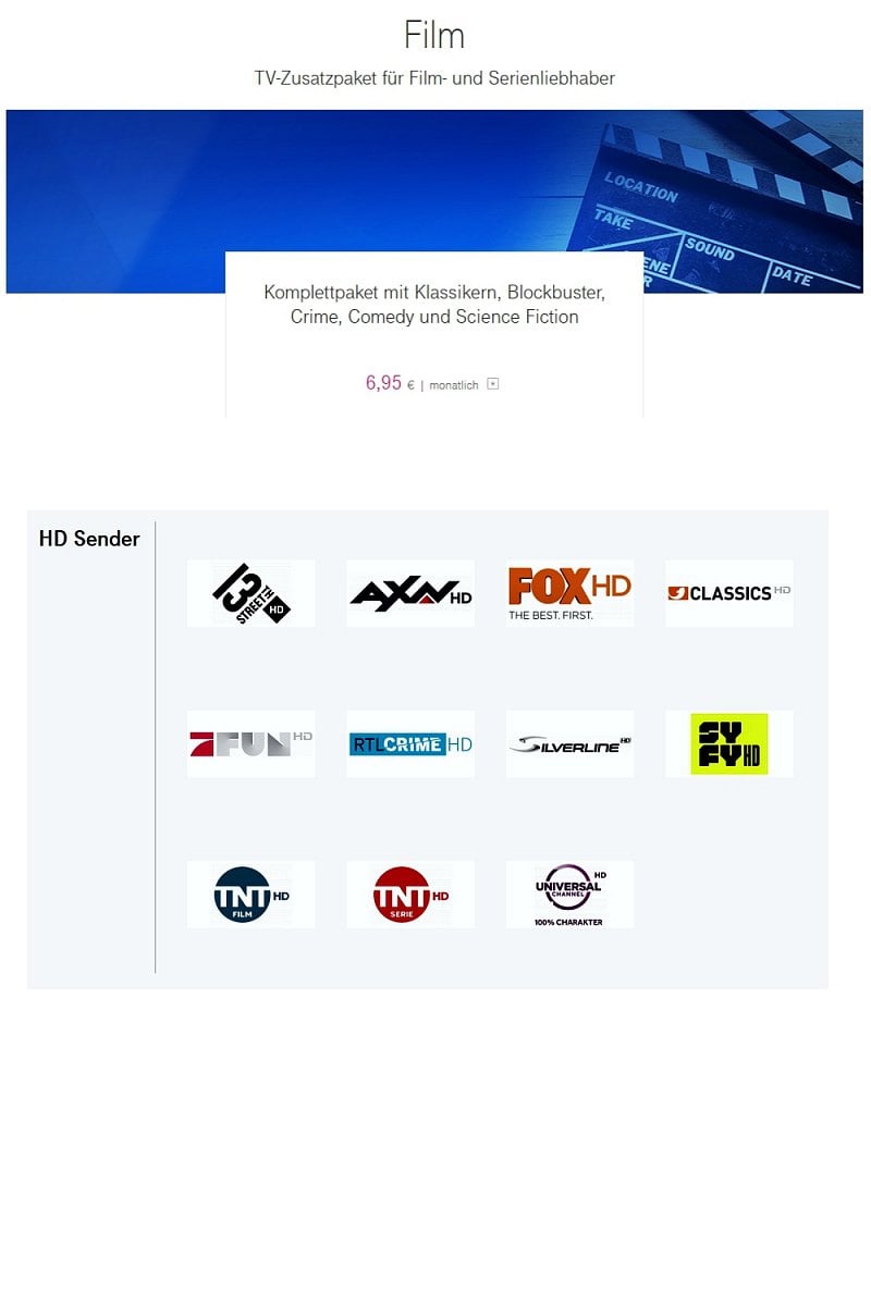 EntertainTV - další programové balíčky